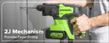 Greenworks 24V Brushless SDS-Plus Rotary Hammer Drill Kit with 4.0Ah USB Battery & Charger – 2J Impact Energy