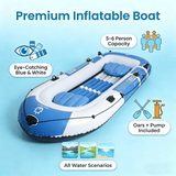 4-Person Inflatable Boat Set, 10.49 ft Fishing and Recreational Raft