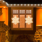 Lighted Double-Sided Snowflake Window Silhouette with 50 Lights, 15 × 13 Inches