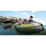 Intex Seahawk 4 Inflatable Boat Set with 54-Inch Oars, High-Output Pump & Fishing Rod Holders