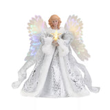 Mr. Christmas 12" Animated Celestial Angel Tree Topper with Illuminated Wings & Lighted Star