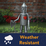 30.5" Tin Woodsman Metal Garden Statue, Iron Outdoor Sculpture with Red Heart