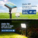 6 Pack 800 lm Solar Spot Lights – 90 LED 4 Lighting Modes Landscape Lights