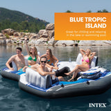 Intex Blue Tropic Inflatable Lake Island Float for 5 People with Cooler