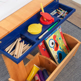 KidKraft Wooden Art Table – Drying Rack, Paper Roll, Paint Cups & 6 Storage Compartments