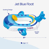 Funsicle 37" Blue Jet Inflatable Pool Float for Toddlers & Babies Ages 1-2