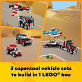 LEGO Creator 3in1 Flatbed Truck with Helicopter 31146 Set (270 Pcs)