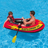 Intex Explorer 200 Inflatable Raft Boat for 2 People, Portable PVC Rowing Boat