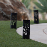 Mainstays 4 pack Bronze Solar Oval Shadow Projection Path Light, 15 Lumens