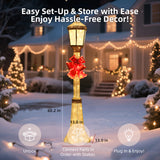 60" Outdoor Lighted Christmas Lamppost Decoration with 129 Warm-White LEDs