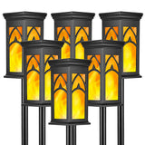 6 Pack Solar Flame Lamp Pathway Lights – Flame Effect LED Landscape Lights