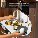 31.5" Best Choice Products Wooden Play Kitchen – 11 Accessories, Ice Dispenser & Chalkboard