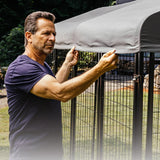 Lucky Dog 4'x8' STAY Series Villa Dog Kennel with Privacy Screen