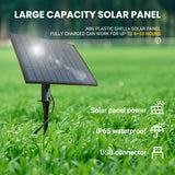 DAYBETTER 100 ft Solar Outdoor String Lights with 50 ST38 Shatterproof LED Bulbs, USB & Solar Powered Patio Lights