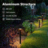 SUNVIE 4 Pack Low Voltage LED Pathway Lights – 150 lm 3 W Landscape Lighting