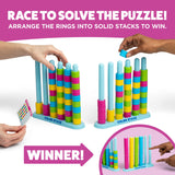 Color Stack Challenge Relatable 80 Rings 50 Cards Sorting Matching Game Toy