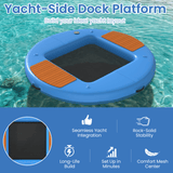 Danrelax 8 FT Inflatable Floating Dock with Mesh Swim Net – Round Floating Platform