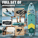 Genreen 11' Inflatable Stand Up Paddle Board Set with Complete SUP Accessories