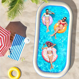 Inflatable Family Swimming Pool, 120" x 72" x 22" Oversized Backyard Pool