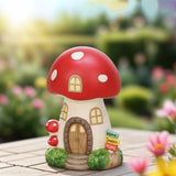 Mainstays 10.5" Red Mushroom House Garden Statue, Resin Fairy Cottage Outdoor Décor