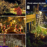 2-Pack 72FT Solar Christmas Fairy Lights, 200 LED Outdoor Copper Wire String Lights