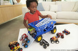 12-Monster-Truck / 32-Car Capacity Hot Wheels Monster Mover Rhino Hauler – 2-Level Storage & Launcher