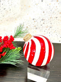 Set of 8 Seamless Glass Christmas Tree Ornaments, 2.63-Inch Solid-Color Xmas Baubles