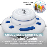 Hydro Force Bloc Party 8-Person Modular Inflatable Party Island with Floating Cooler
