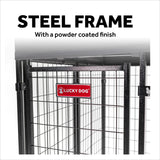 Lucky Dog 4'x8' STAY Series Villa Dog Kennel with Privacy Screen