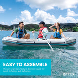 Intex Mariner 4 Inflatable Boat Set, 4-Person Fishing and Recreational Boat