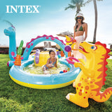 Intex Dinoland Play Center Inflatable Kiddie Pool with Water Slide, Sprayer & Games, 11 ft x 7.5 ft x 44 in