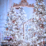 33 ft 410 LED Christmas Curtain String Lights, Cool White Plug-In Fairy Icicle Lights