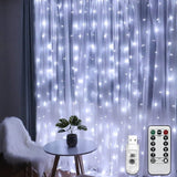 USB Window Curtain Fairy Lights, 9.8 ft x 9.8 ft 300 LED Curtain Lights with Remote Control