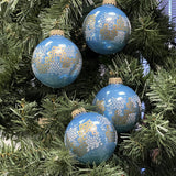 Set of 8 Seamless Glass Christmas Tree Ornaments, 2.63-Inch Solid-Color Xmas Baubles