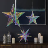 24" Prismatic Iridescent LED Traditional Star, 100 LED Hanging Holiday Decoration