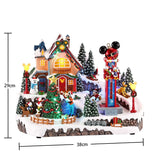 Disney Animated Holiday Village with Music, 24 LED Lights & Timer