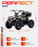 Droyd Animal 36V 500W Electric Youth ATV with LFP Battery, 10/15 mph Speed Control and Top Case