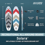 Hydro-Force Solara 10' Inflatable Stand Up Paddle Board Set with Paddle, Pump, Backpack & Leash