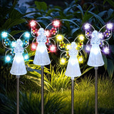 2 Pack Solar Angel Garden Stake Lights – Yellow & Purple LED Memorial Lights