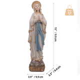 15" Virgin Mary Praying Statue, Catholic Resin Blessed Mother Figurine