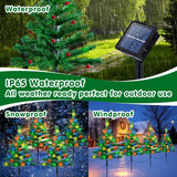 4 Pack Solar Christmas Tree Lights, LED Garden Stake Lights with Red Berries