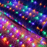Christmas Net Lights Outdoor, 192 LED 9.8FT × 6.6FT Waterproof Mesh Lights