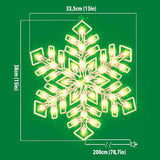 Lighted Double-Sided Snowflake Window Silhouette with 50 Lights, 15 × 13 Inches