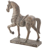 15.25" Rustic Horse Statue, Antique Weathered Resin Tabletop Sculpture