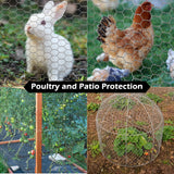 Galvanized Chicken Wire 16.9" x 40ft, Hexagonal Hardware Cloth Mesh Kit