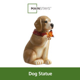 Mainstays 11.1" H Resin Dog Garden Statue with Butterfly, Outdoor Dog Sculpture