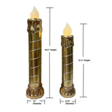 Member's Mark 2-Piece Oversized Pre-Lit Christmas Candlestick Set with Flickering LED Flames