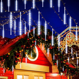 20-Inch Meteor Shower Icicle Christmas Lights, 10 Tubes, 540 LEDs, Connectable Outdoor Holiday Décor