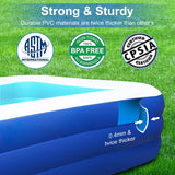 BN-LINK Inflatable Family Swimming Pool, 118" x 68" x 22" Oversized Backyard Pool