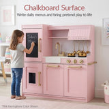 31.5" Best Choice Products Wooden Play Kitchen – 11 Accessories, Ice Dispenser & Chalkboard
